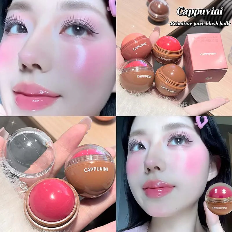 Blush Boule Dewy Juicy — Couleur Fruité pour Joues, Teint Rosé Naturel, Portable, Maquillage Éclat Sain