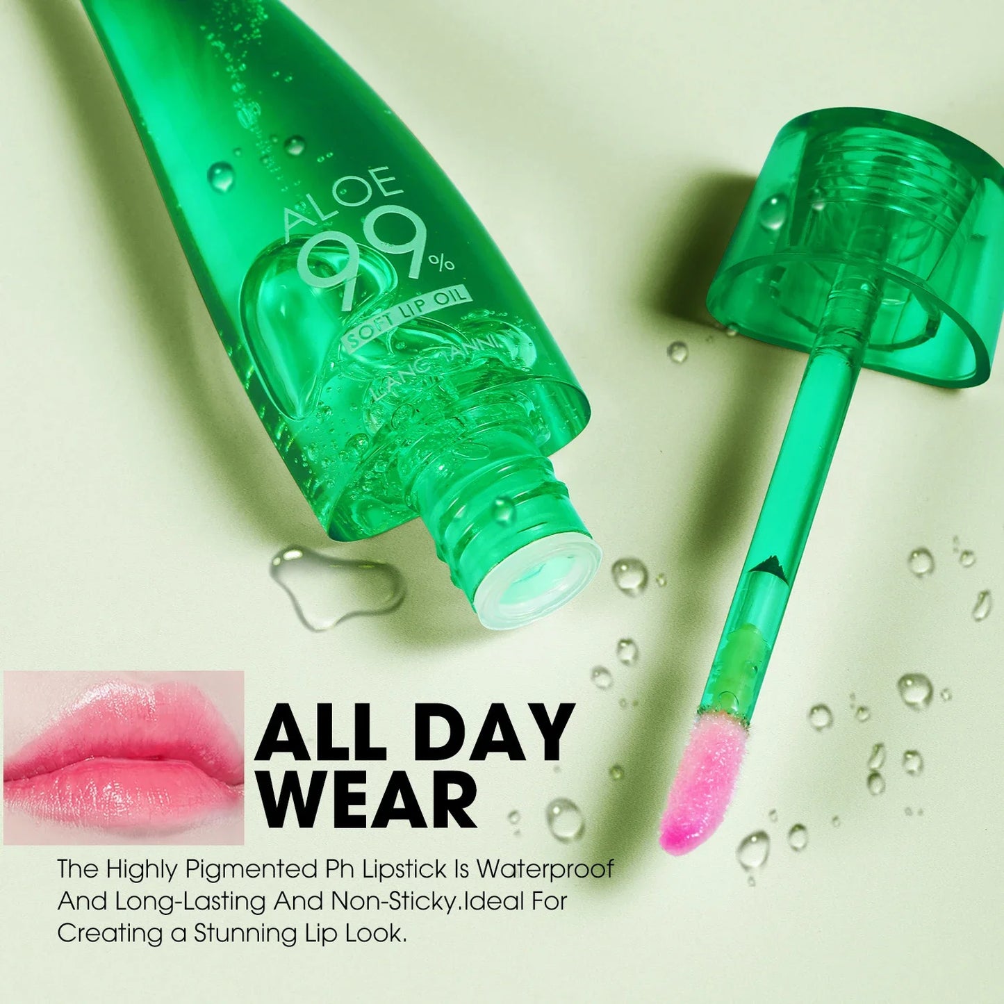 Rouge à Lèvres Naturel à l’Aloe – Teinte Longue Tenue, Waterproof, Hydratant, Soin, Gloss Changeant de Couleur, Baume à Lèvres Huileux