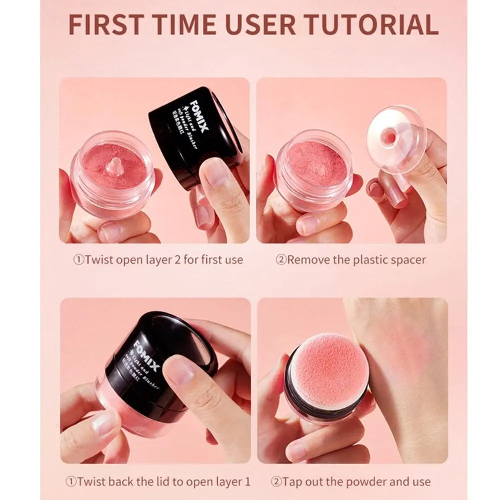 Blush Poudre Libre Coussin d’Air — Haute Tenue, Haute Pigmentation, Texture Douce et Brumeuse, Fini Mat, Couleurs Naturelles pour Joues