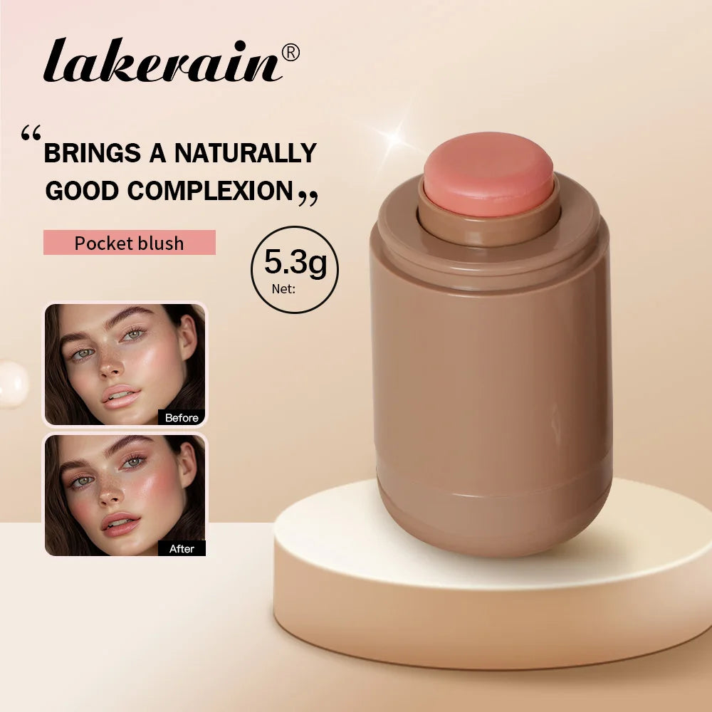 Blush stick 3 en 1 – Waterproof et anti-transpiration, texture crémeuse et soyeuse – Illumine le teint pour un maquillage naturel