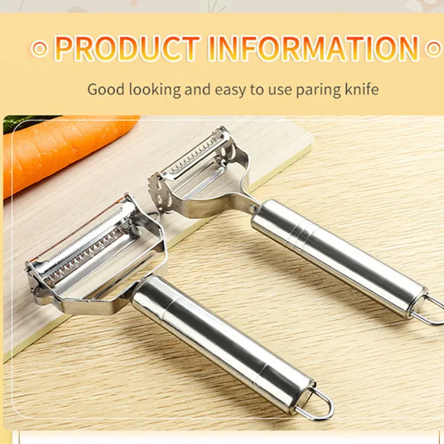 Double-Head Stainless Steel Vegetable Peeler – Multifunction Fruit, Vegetable & Melon Slicer Kitchen Tool