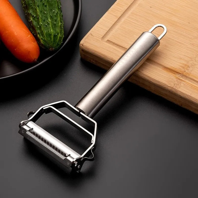 Double-Head Stainless Steel Vegetable Peeler – Multifunction Fruit, Vegetable & Melon Slicer Kitchen Tool