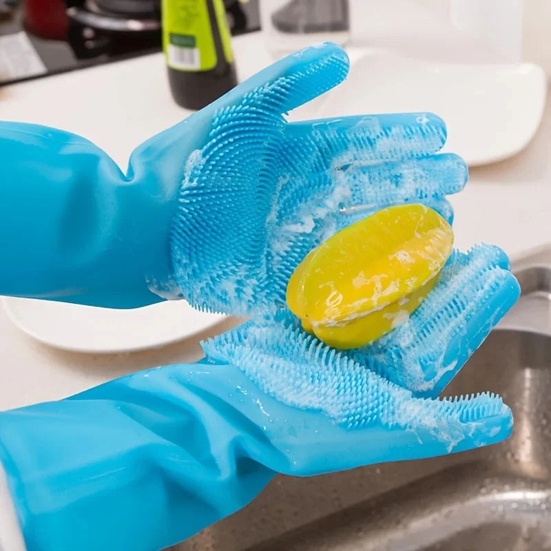 Silicone Pet Grooming Glove – Bathing, Deshedding & Massage Brush for Dogs & Cats