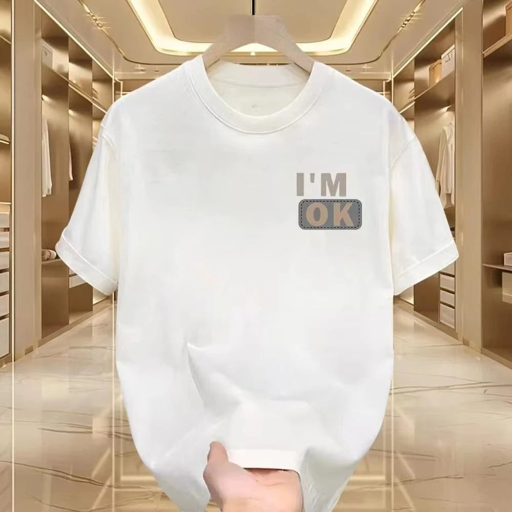 Haut imprimé multi-compliment unisexe, nouveau Style, T-Shirt à manches courtes, marque tendance, col rond, coupe ample, décontracté