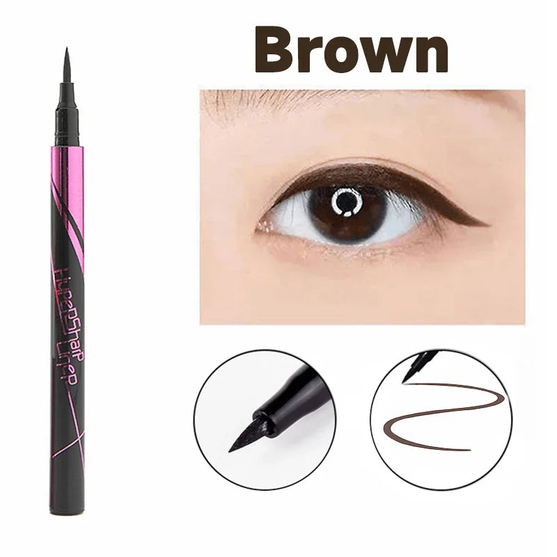 Eyeliner Liquide Noir 36H — séchage rapide, waterproof, longue tenue, crayon lisse, ne bave pas, maquillage yeux