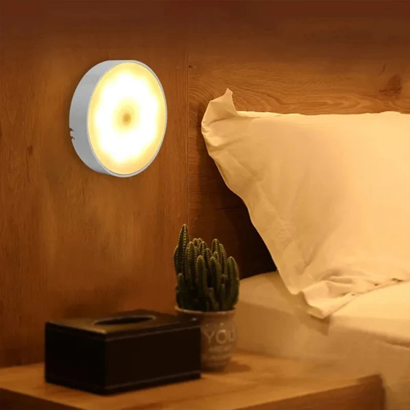 PIR Motion Sensor LED Night Light – USB Rechargeable Wireless Closet & Cabinet Lamp