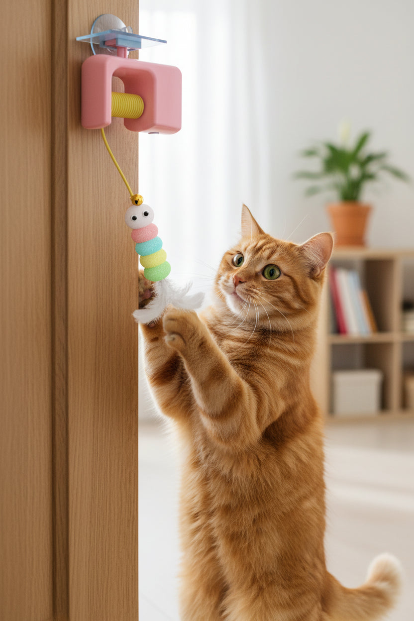 Rechargeable Interactive Flying Bird Cat Toy – Automatic Hanging Door Teaser
