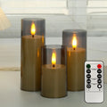 LED Flameless Candles with Remote & Timer – Flickering Acrylic Glass Candle Lights
