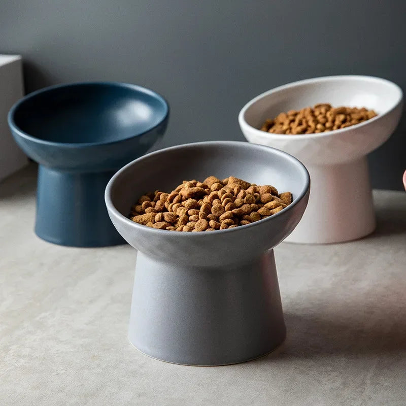Nordic Ceramic Elevated Pet Bowl – Raised Food & Water Bowl for Cats & Dogs