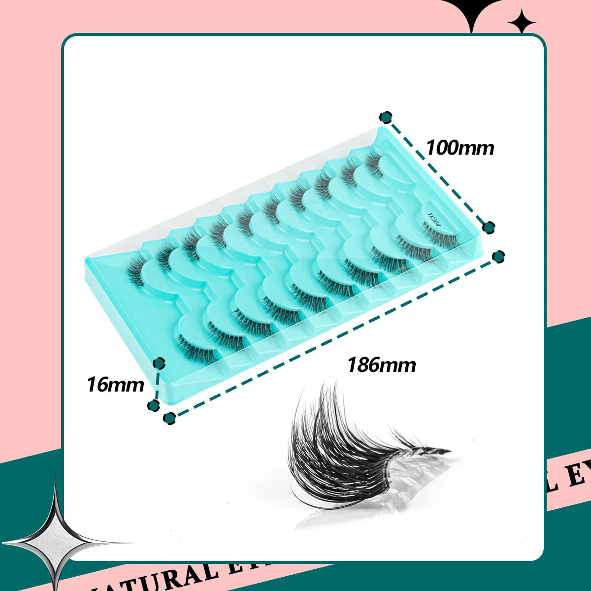 Nouveaux demi-cils – 3 à 10 paires, cils naturels 3D style Cat Eye, tige transparente – Extensions de faux cils pour maquillage