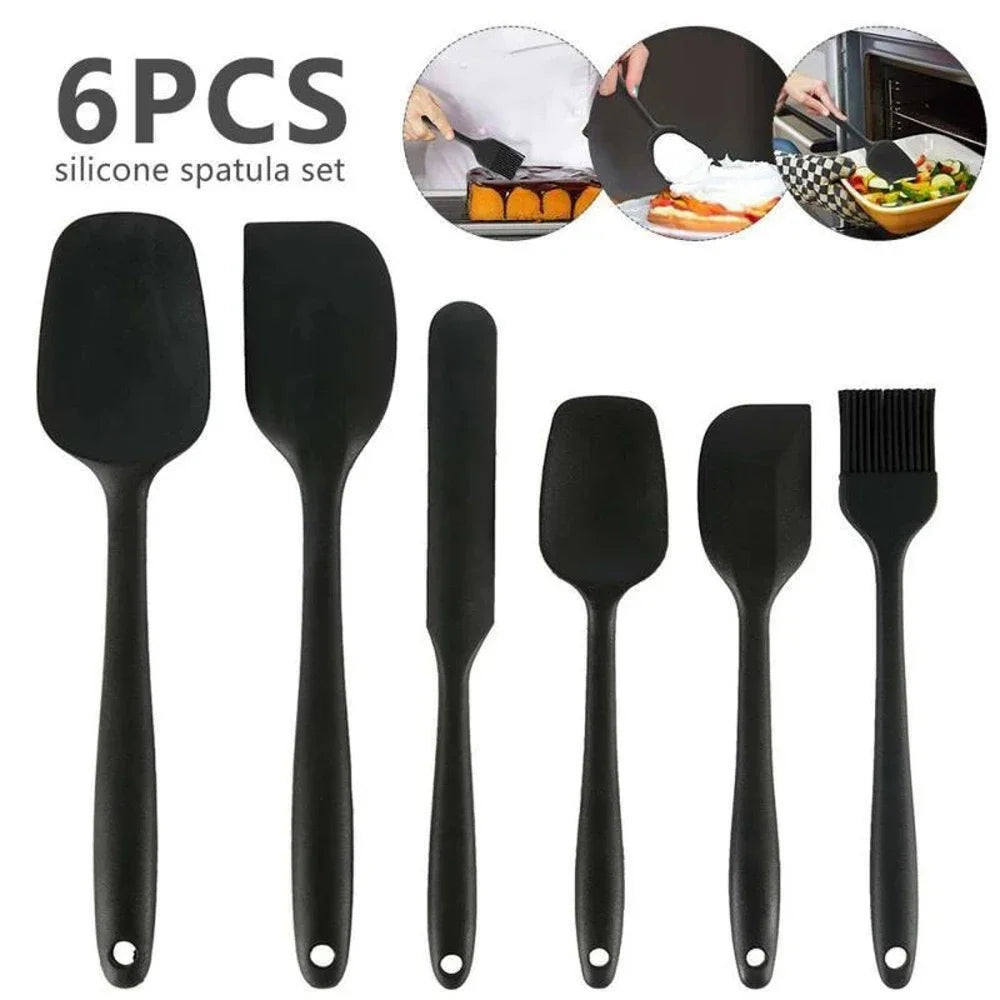6-Piece Silicone Spatula Set – Food-Grade Non-Stick Heat-Resistant Spatulas for Cooking & Baking