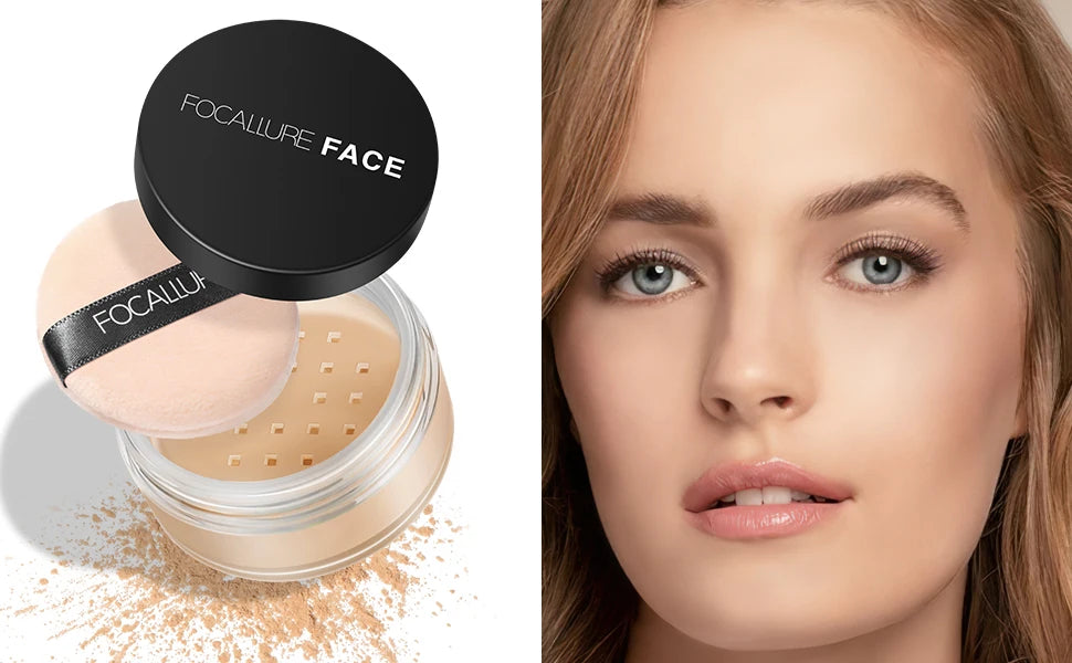 Poudre Libre Visage 3 Couleurs, Ultra-Légère, Finition Parfaite, Poudre Fixatrice Translucide Waterproof, Maquillage Professionnel