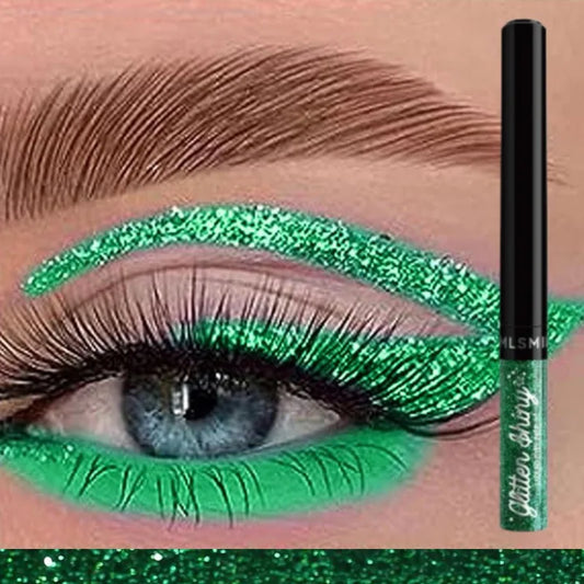 1 poudre pailletée, séchage rapide, résistant à l'eau et à la transpiration, démaquillage facile, eyeliner liquide, convient à tous les types de peau