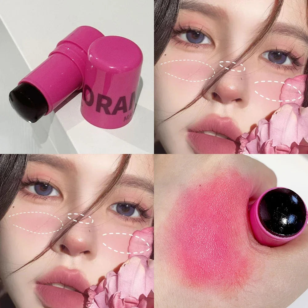 Blush & Rouge à Lèvres 2 en 1 — Texture Jelly, Double Usage pour Joues et Lèvres, Fini Mat et Teinte Translucide, Stick Blush, Maquillage pour Femmes