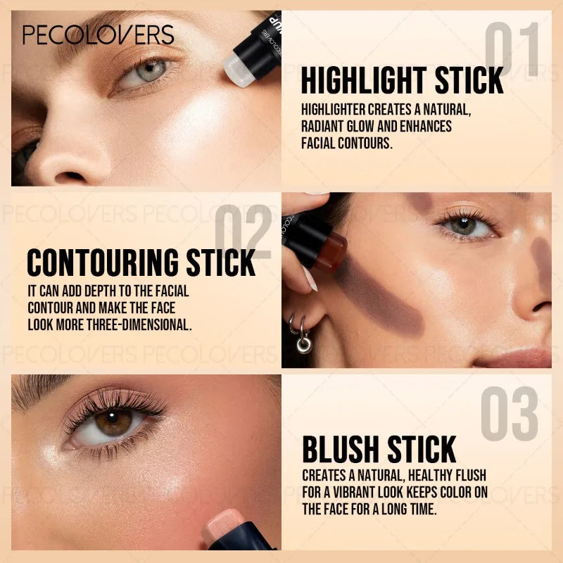 Stick Maquillage Multifonction — Blush pour le Visage, Choix de Couleurs Multiples, Waterproof et Résistant à la Transpiration, Cosmétiques pour le Visage