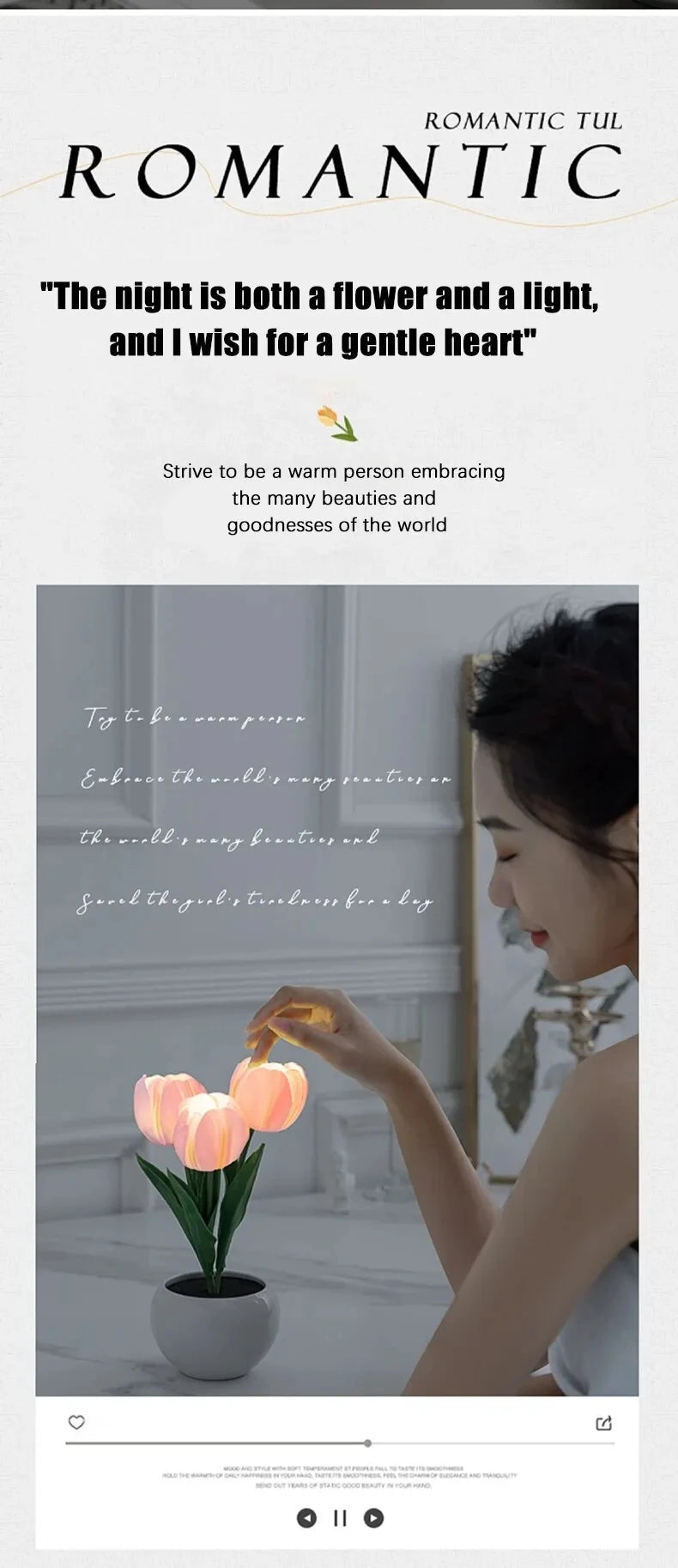 LED Tulip Flower Lamp – Romantic Night Light & Room Decor Gift
