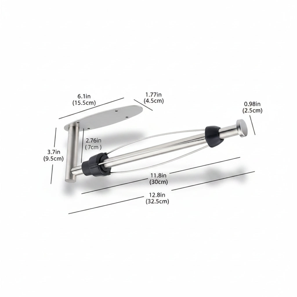 Stainless Steel Paper Towel Holder – Adhesive Wall Mount Kitchen & Bathroom Organizer