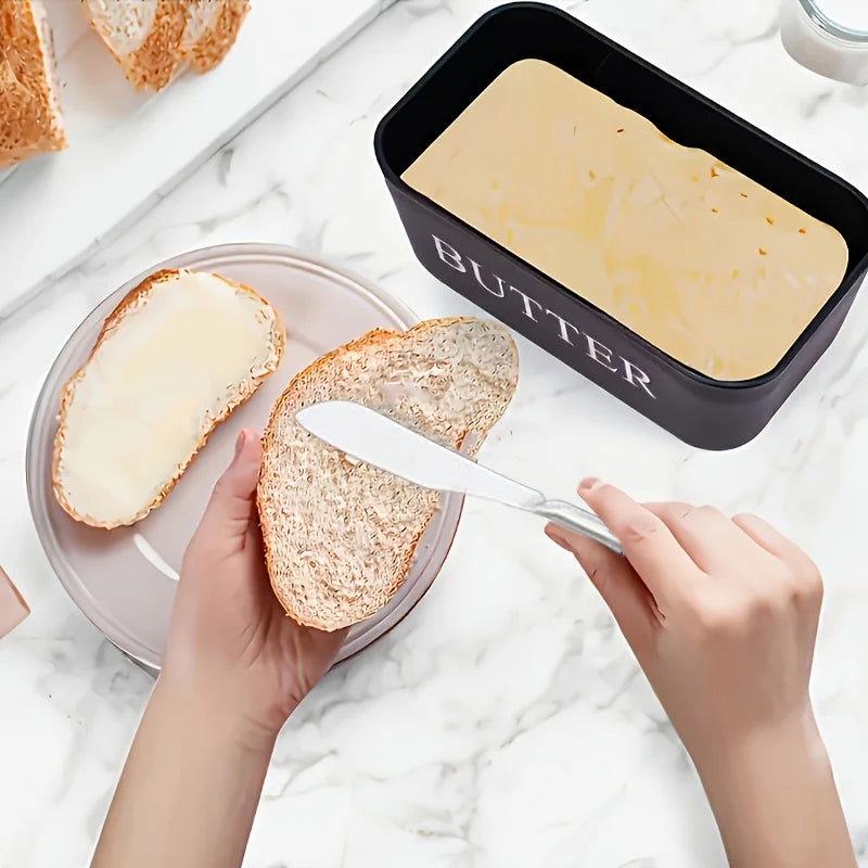 Butter Dish with Lid & Knife – Sealed Butter Storage Container