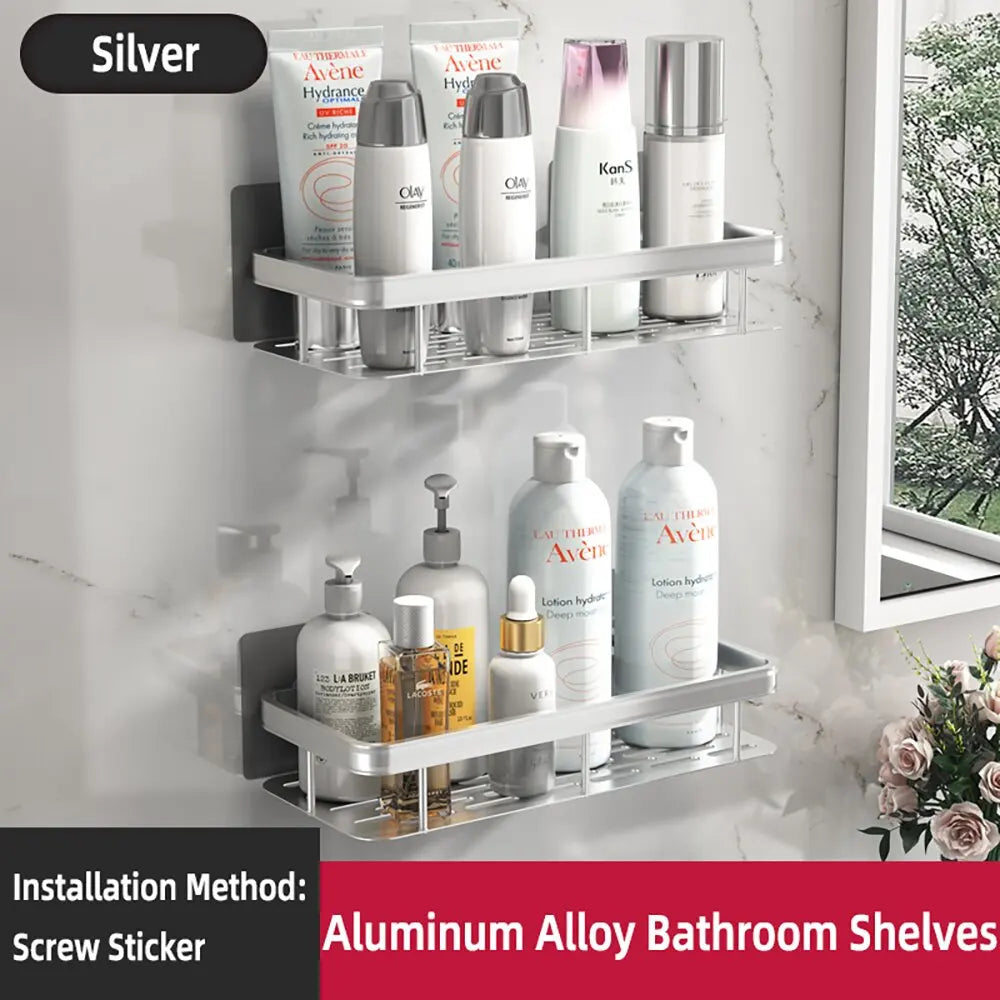 Wall Mounted Bathroom Shower Rack – Corner Shampoo & Towel Storage Shelf