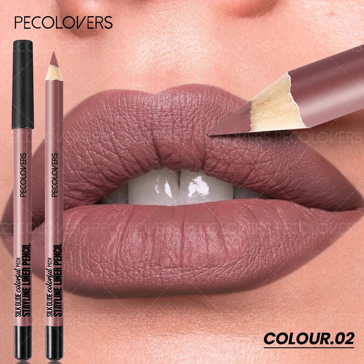 1 Pièce Crayon à Lèvres Mat – Formule Crayon, Nude, Rose, Marron ou Rouge, Effet Lisse et 3D, Facile pour Débutants