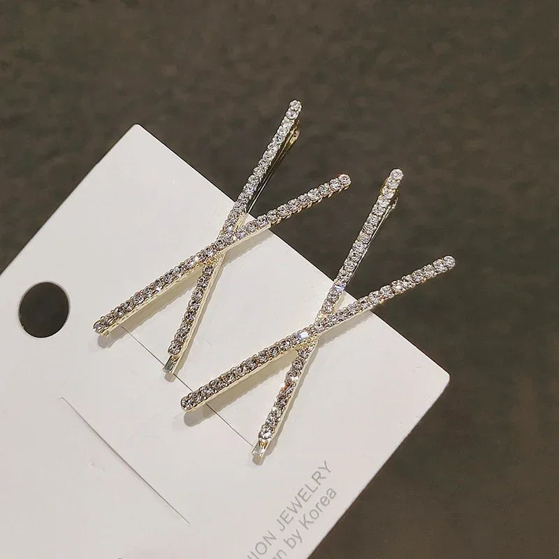 « Lot 2 Barrettes Femme – Croix Strass »