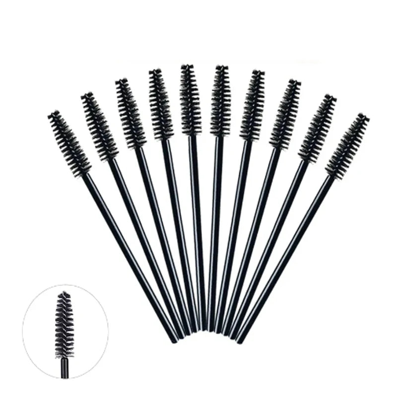 Lot de 5 ou 50 pinceaux maquillage nylon jetables brosse cils et sourcils peigne pour extensions et mascara