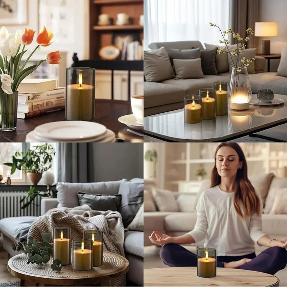 3PCS LED Flameless Candles with Remote Control – Flickering Candle Set for Home & Event Decor