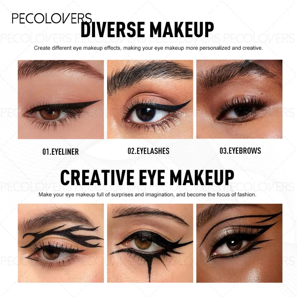 3 pcs Eyeliner Liquide Noir – Étanche, Séchage Rapide, Crayon Yeux, Maquillage pour Femmes, Cosmétiques