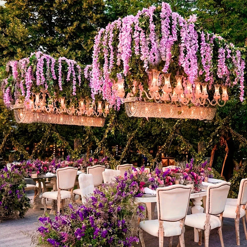 12PCS Artificial Wisteria Vine Flowers – Hanging Silk Floral Garland Set