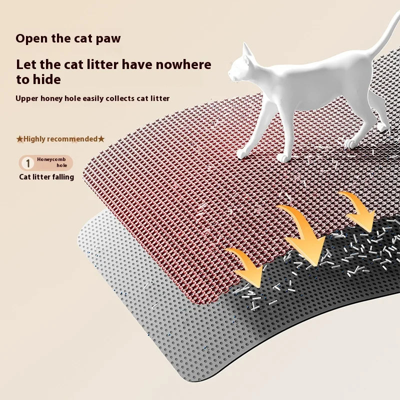 2-Layer Cat Litter Mat – Waterproof Non-Slip Litter Trapping Mat