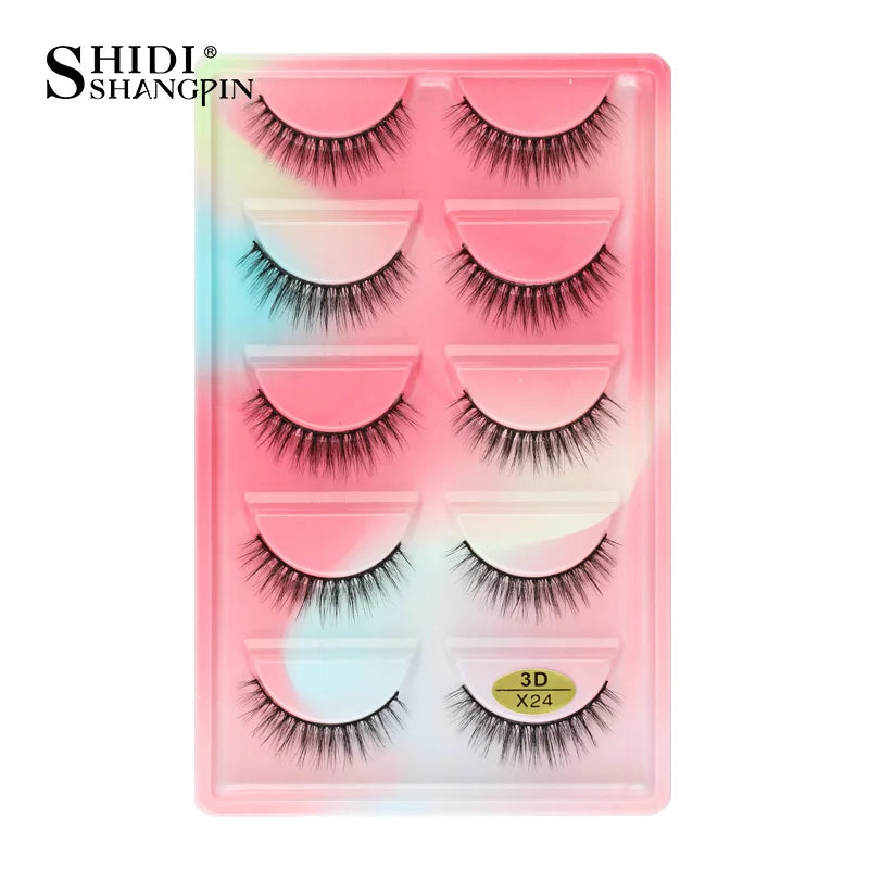 3 à 5 paires – Cils en vison 3D naturels, longs et doux, courts – Faux cils faits main, outil de maquillage pour extension de cils