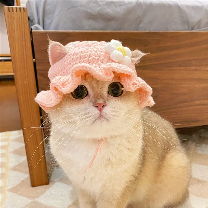 Cute Pet Beanie for Cats & Small Dogs – Winter Hat for Photos & Parties