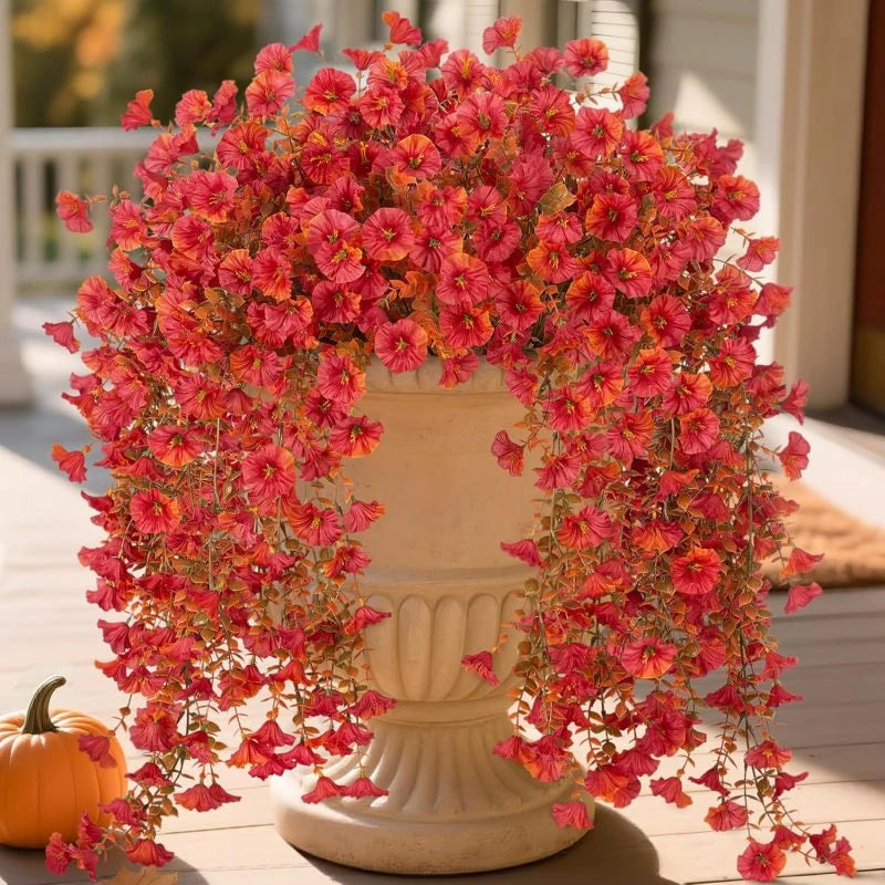 Artificial Morning Glory Flower Vine – Decorative Hanging Floral Garland