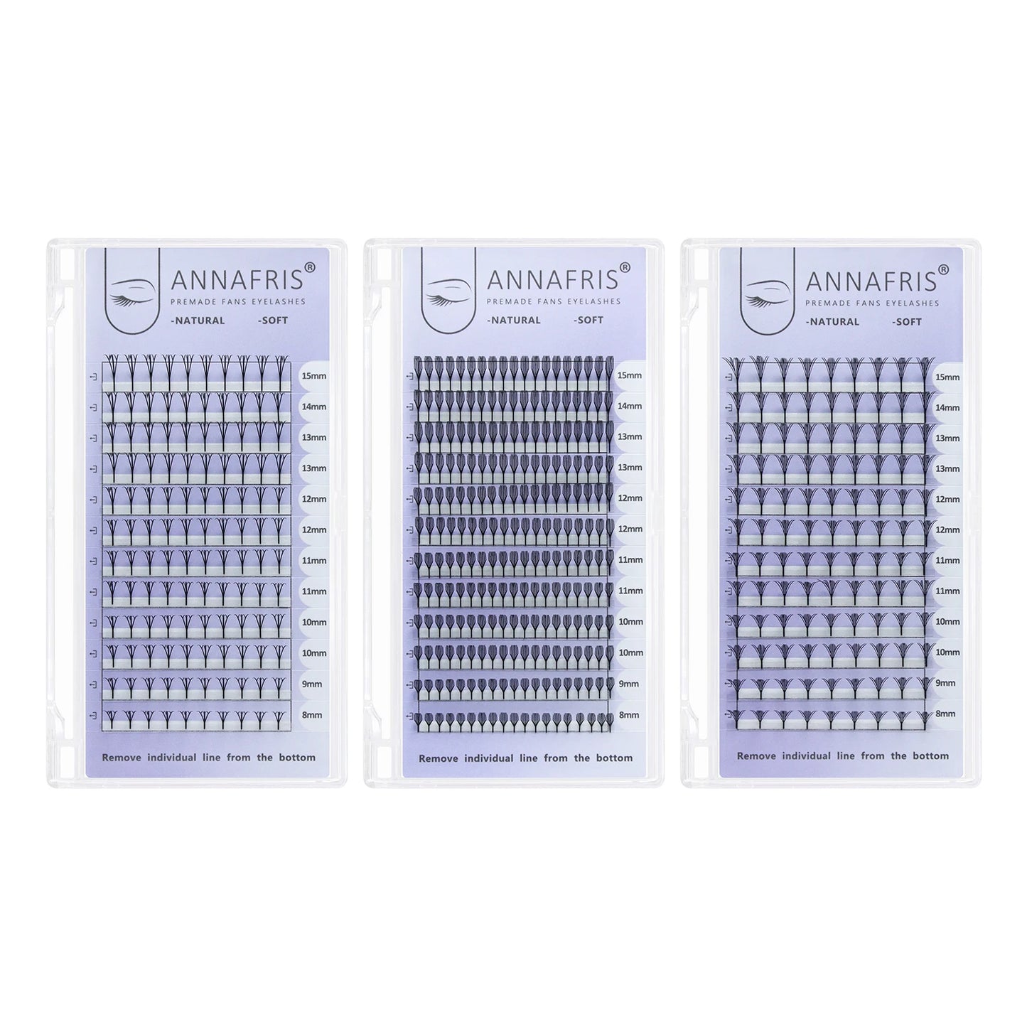 Extensions de cils – Éventails prémontés, cils naturels en cachemire, style manga – Faux cils doux et naturels