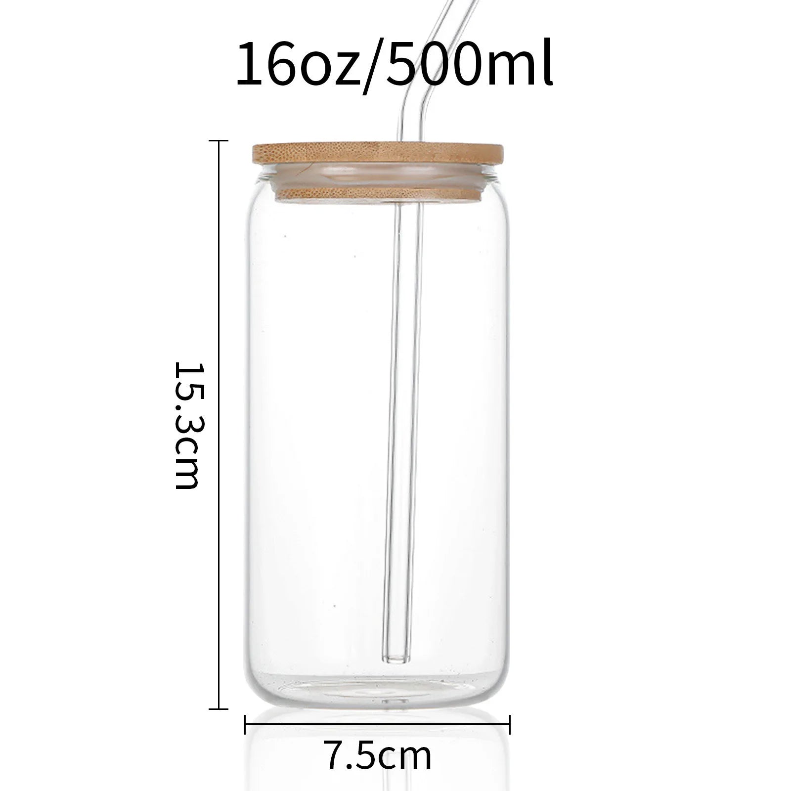 500ml Cute Bow Glass Tumbler with Lid & Straw – Mason Jar Style Cup for Iced Coffee, Juice & Smoothies