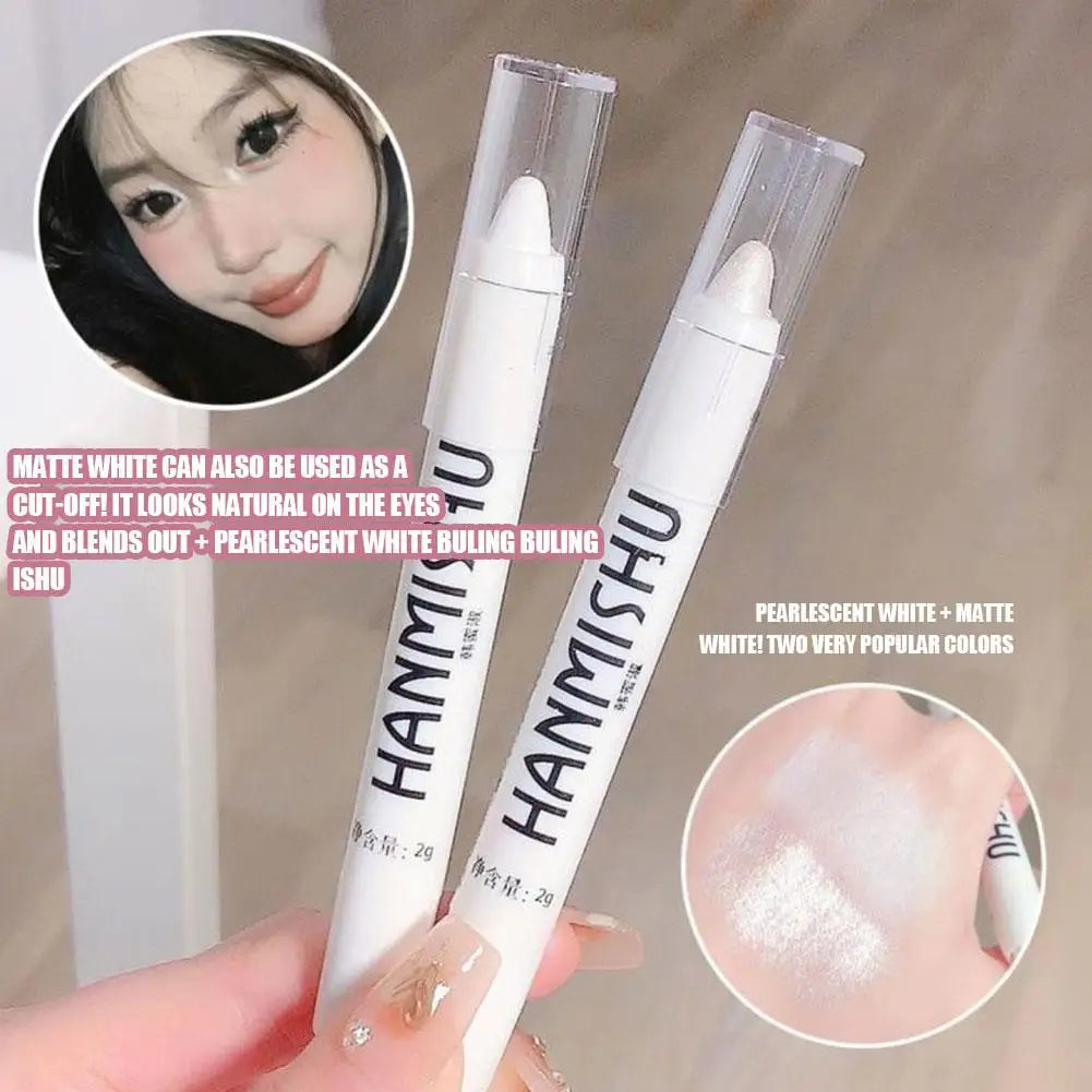Stick Highlighter Scintillant — Crayon Fard à Paupières Blanc Pailleté, Illumine le Regard, Effet Éclatant et Dazzling, Maquillage Highlighter