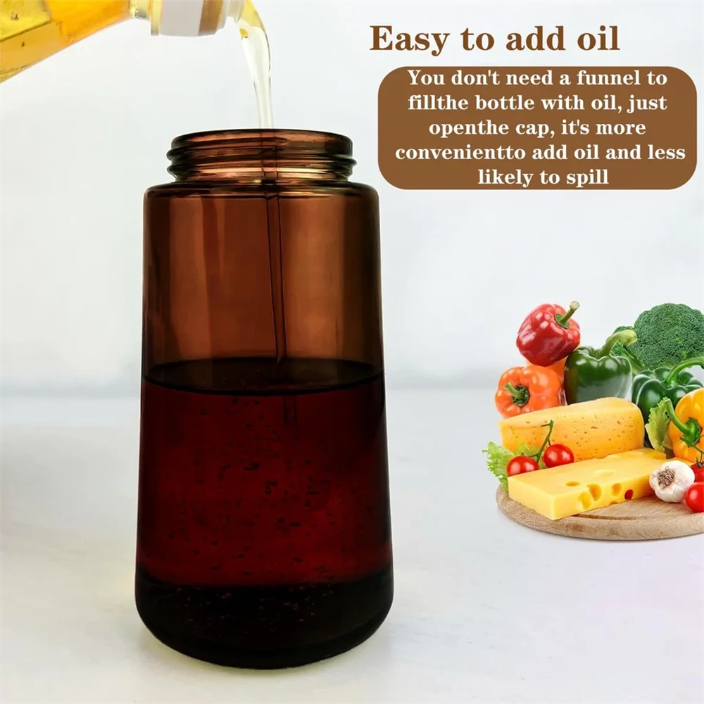 2-in-1 Glass Oil Dispenser & Sprayer – 470ml (16oz) Leakproof Olive Oil Bottle for Cooking, Air Fryer & BBQ