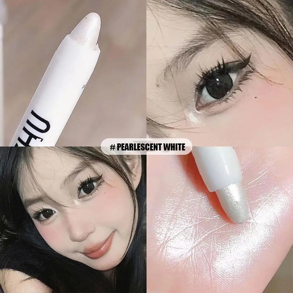 Stick Highlighter Scintillant — Crayon Fard à Paupières Blanc Pailleté, Illumine le Regard, Effet Éclatant et Dazzling, Maquillage Highlighter