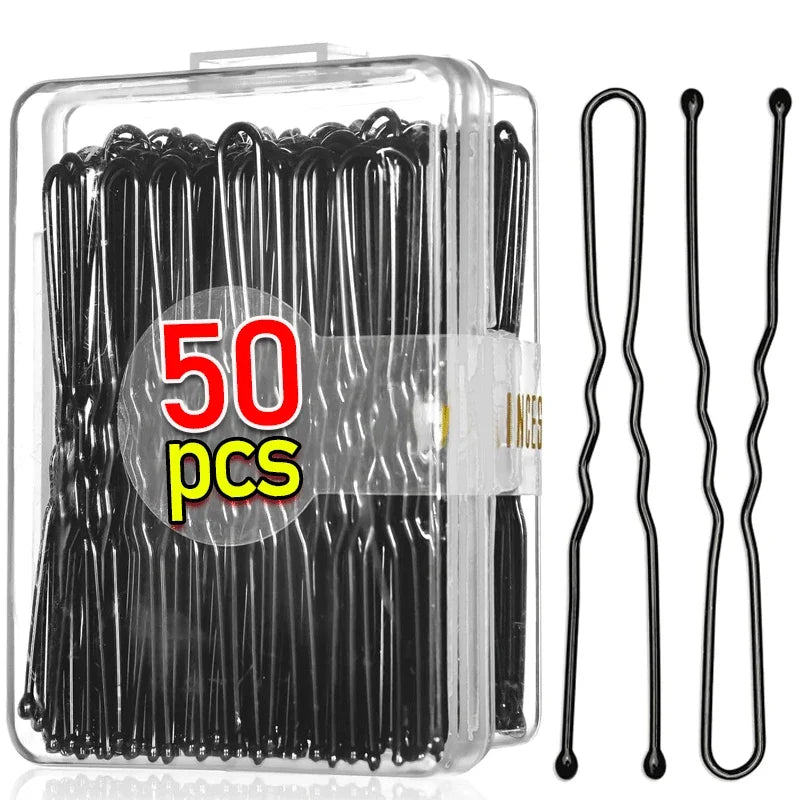 « Lot de Pinces Cheveux Noires – U et Invisibles »