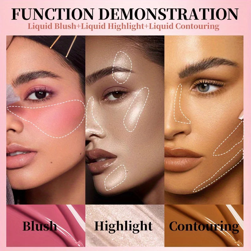 Blush liquide mat – Facile à colorer et à estomper, rendu naturel et lumineux