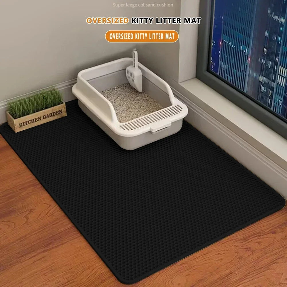 2-Layer Cat Litter Mat – Waterproof Non-Slip Litter Trapping Mat