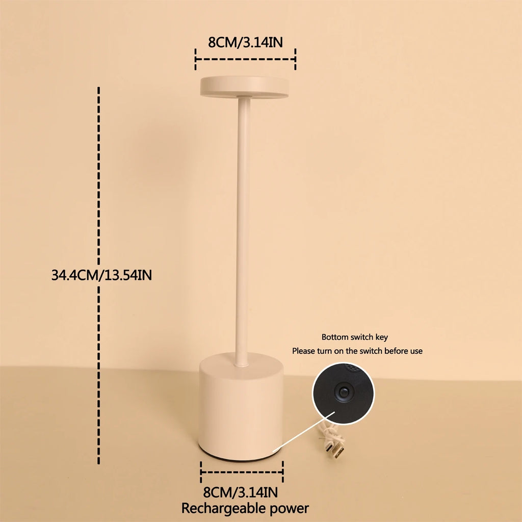 LED Ambient Table Lamp – USB Rechargeable Touch-Control Dimmable Night Light