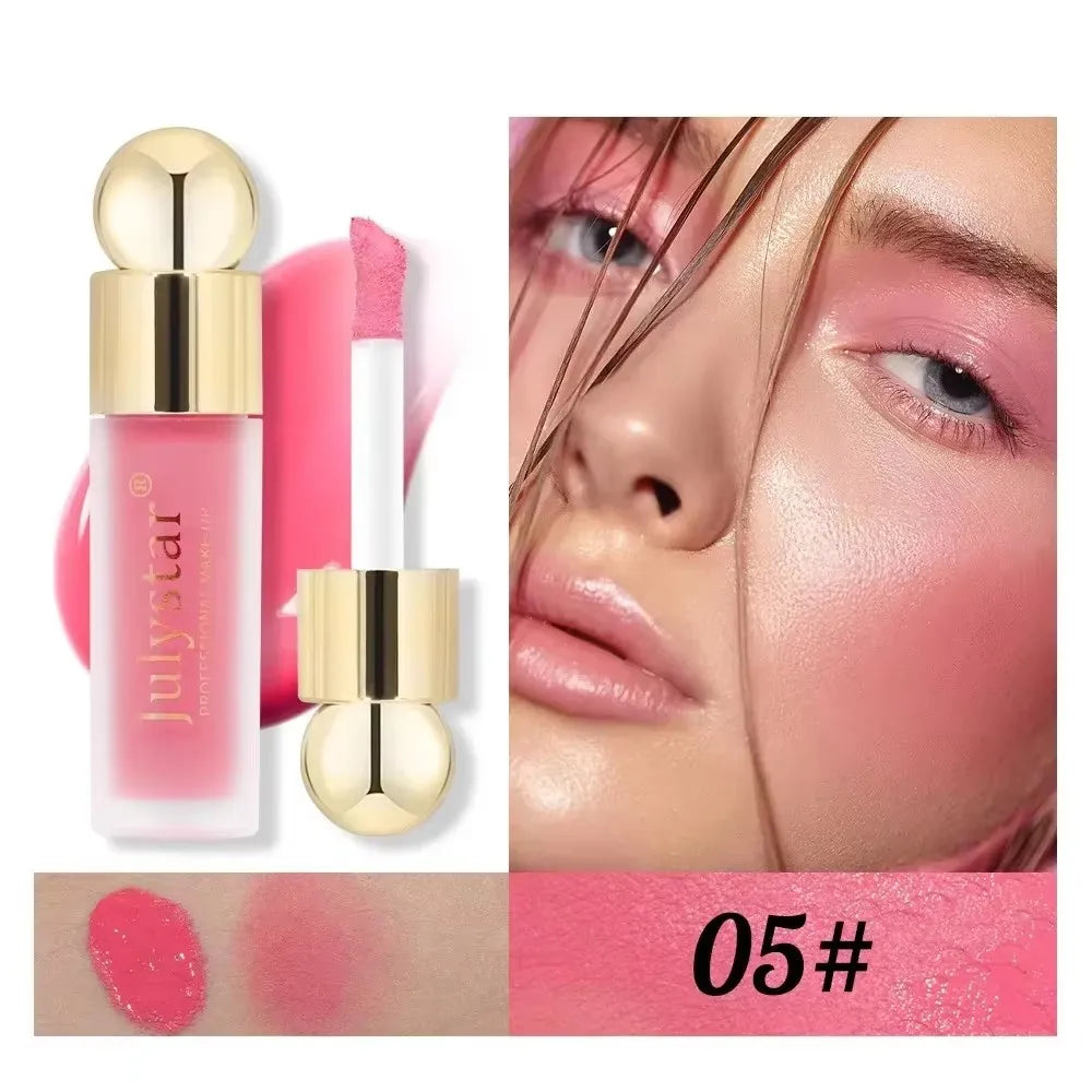 Nouveau Blush Liquide pour Joues — Gel-Crème Nourrissant pour le Visage, Multi-usage pour Yeux et Lèvres, Stick Blush avec Applicateur Éponge, Cosmétiques