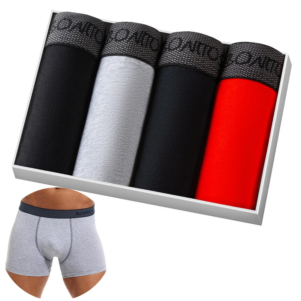 Lot de 4 Boxers Homme – Sous-vêtements Coton Confortables & Sexy