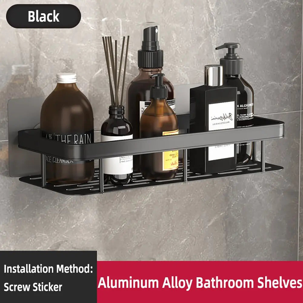 Wall Mounted Bathroom Shower Rack – Corner Shampoo & Towel Storage Shelf
