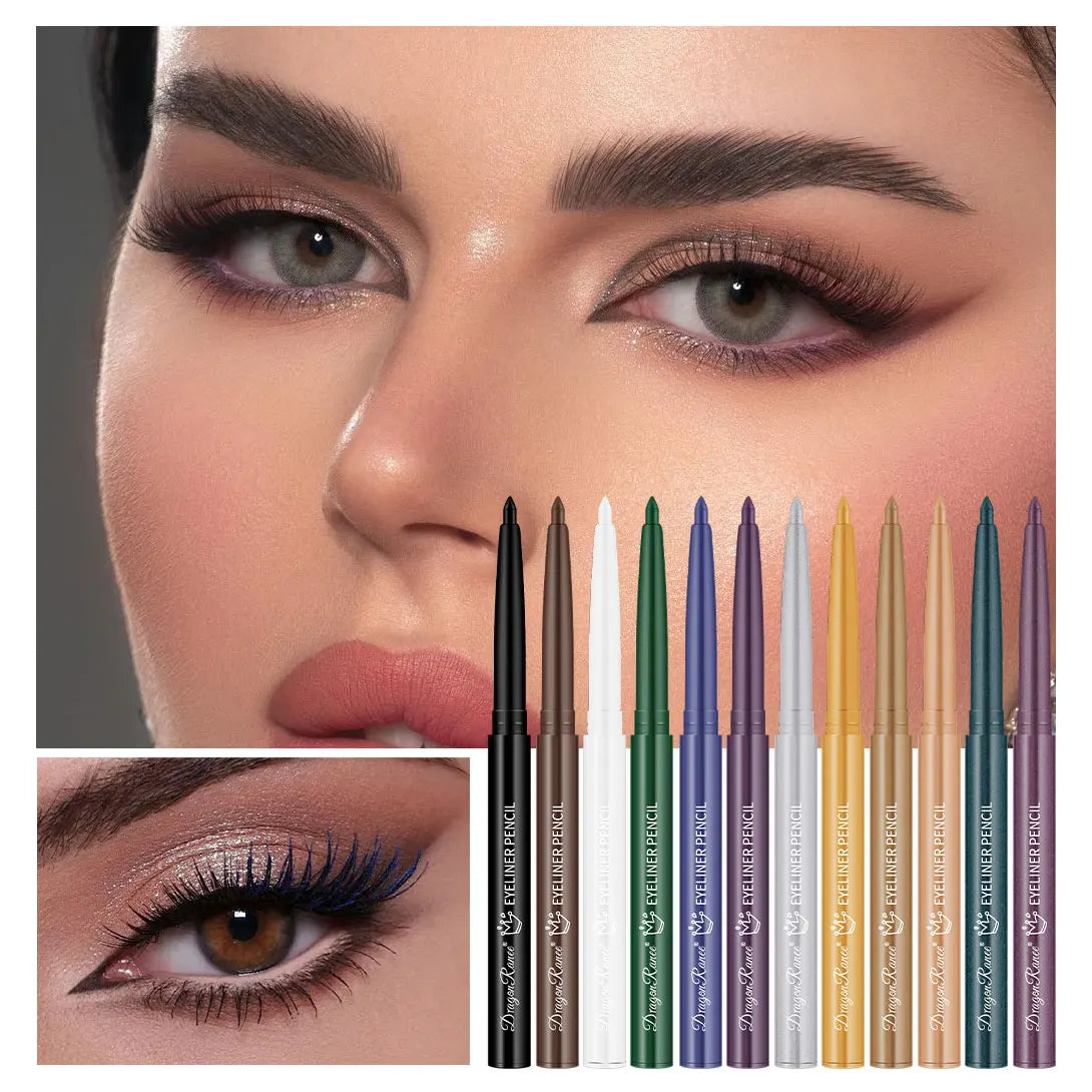 Eyeliner imperméable, résistant à la transpiration, non taché, facile à utiliser pour les débutants, vert, violet, noir, longue durée, non amovible