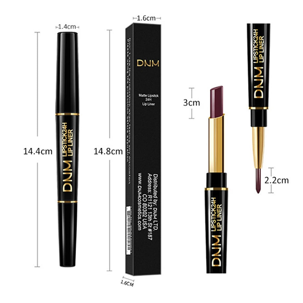Rouge à Lèvres Double-Embout Mat – Waterproof, Longue Tenue, Maquillage Coréen, Gloss et Teinte, Crayon à Lèvres