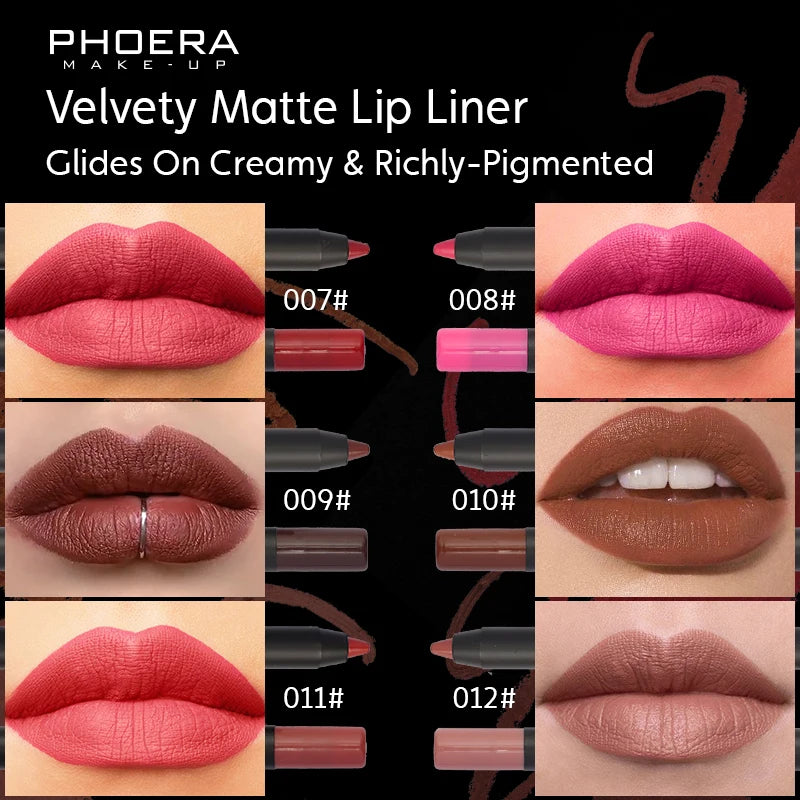 Set 13 Crayons à Lèvres Mat – Rouge à Lèvres, Contour des Lèvres, Longue Tenue, Hydratant, Teintes Sexy pour Femmes