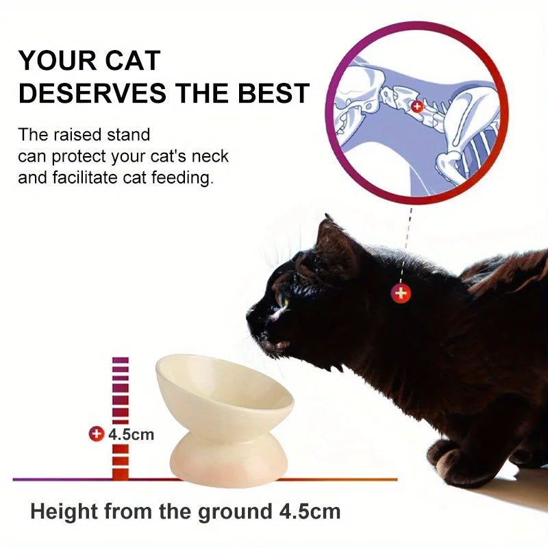 2-Pack Elevated Pet Bowls – 15° Tilted Feeding Bowls for Cats & Small Dogs