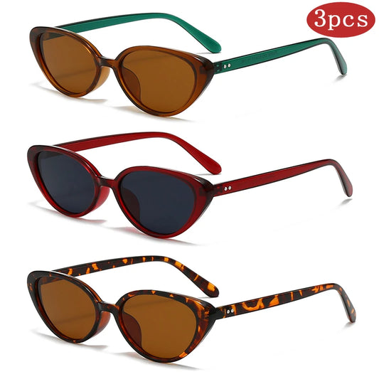 1 ou 3 pièces – Nouvelles lunettes de soleil rectangulaires | Anti-UV pour hommes et femmes | Style œil-de-chat avec petite monture | Protection UV400 unisexe